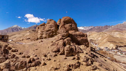 Fototapeta premium shot of rugged rocky hills