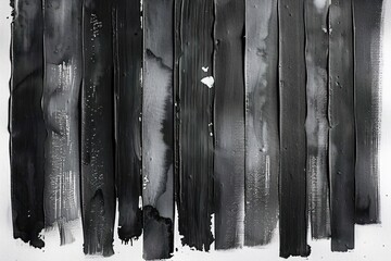 vertical black and gray paint strokes on white background creating textured abstract pattern with rough edges and streaks