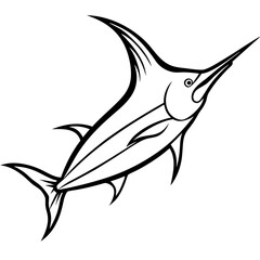 Elegant Marlin Single Line Design