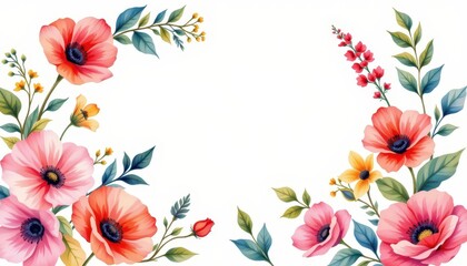 Obraz premium Elegant watercolor clipart on a chic white backdrop.