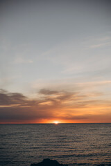 Sunset over the sea in Wales