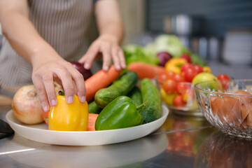 Chaf preparing fresh ingredient Farm to Table concept.