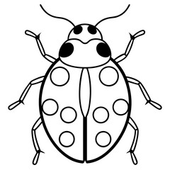 Elegant Ladybug Outline Illustration