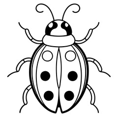 Elegant Ladybug Outline Illustration