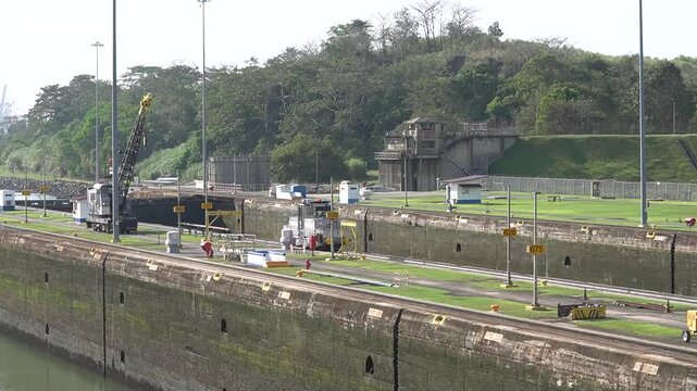 Tugboats at the Panama Canal Locks