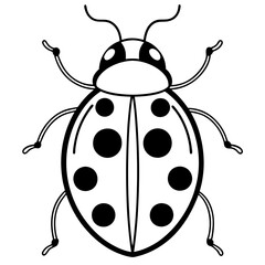 Elegant Ladybug Outline Illustration