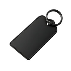 Fototapeta premium Sleek and Modern: A Minimalist Black Keychain on a Dark Backdrop Presentation