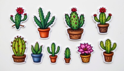 Succulent and cactus stickers for the plant lovers.