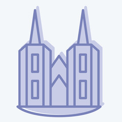 Icon Cathedral. related to House symbol. two tone style. design editable