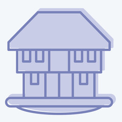 Icon Bungalow. related to House symbol. two tone style. design editable