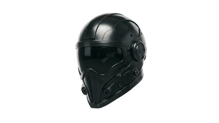 Fototapeta premium Tactical helmet futuristic design protective gear for airsoft and motorcycle riding safety equipment gear on transparent background