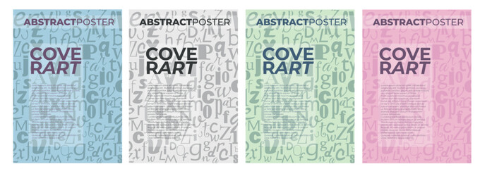 Cover art abstract posters with letters pattern and text space