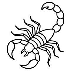 Elegant Scorpion One-Stroke Vector Design