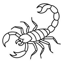 Elegant Scorpion One-Stroke Vector Design