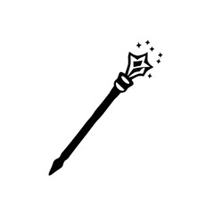 Magic Wand Icon Black and White Illustration