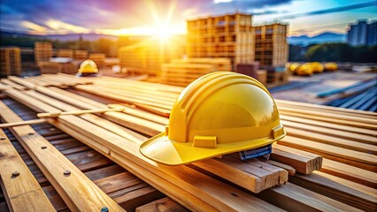 Drone Photography: Yellow Hard Hat Construction Site Aerial View