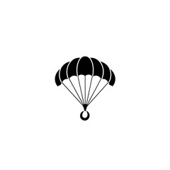 Simple Black Parachute Icon Illustration