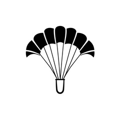 Simple Black Parachute Icon Illustration