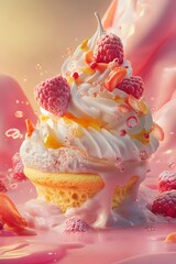 Delicious cartoon dessert ice cream