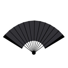 Black Hand Fan Illustration on White Background