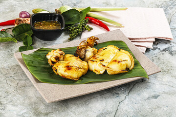 Delicous Grilled cuttlefish with sauce