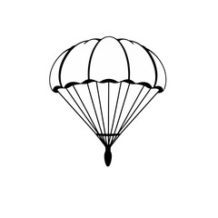 Simple Black and White Parachute Illustration