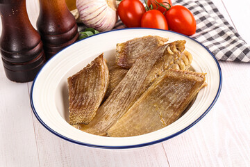 Baked stingray witngs with oil