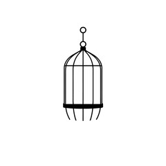Elegant Black Birdcage Illustration