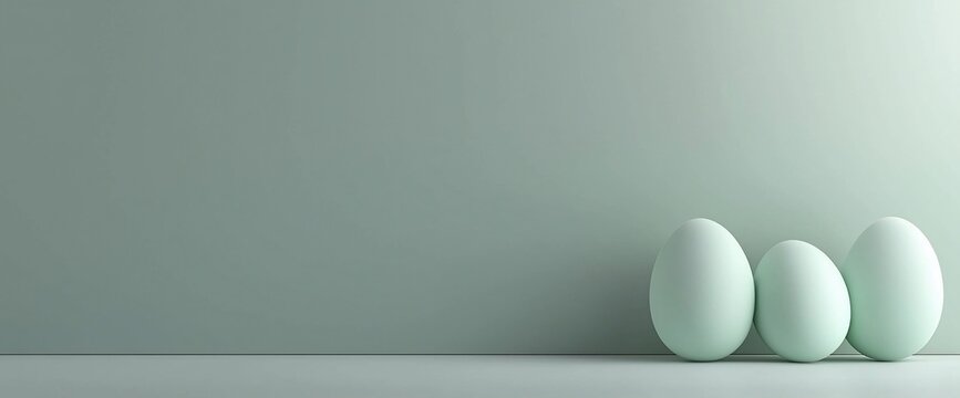 Pale Green Eggs Against a Light Sage Wall