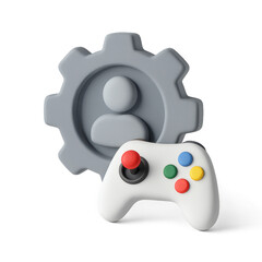 video game controller, 3d icons related to games