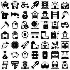 Agriculture Farm Icon Set. Perfect for user interface, new application
