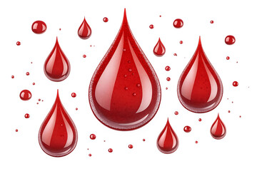 Obraz premium blood drops isolated on white background PNG