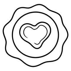 Heart Imprint Wax Seal Outline