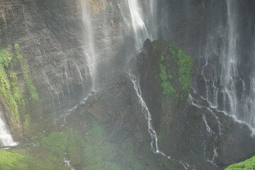 Majestic waterfall cascade nature reserve stunning landscape lush environment aerial viewpoint tranquil concept for nature lovers