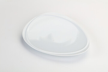 White ceramic empty plate dishware