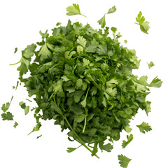 Obraz premium Chopped parsley isolated on transparent background