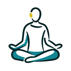 Meditating person in a seated position with a calm demeanor