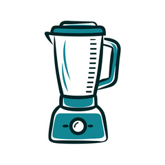 Electric blender with a transparent jar and a base control unit, modern kitchen appliance for blending ingredients