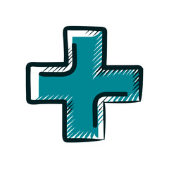 Obraz premium Medical cross illustration in a hand-drawn style representing health and wellness concepts