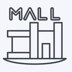Icon Shopping Mall. related to House symbol. line style. design editable