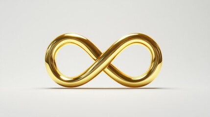 Golden Infinity Symbol: A 3D Render of Endless Possibility