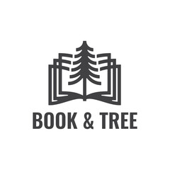 creative logo blending an open book and a tree