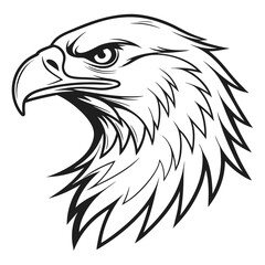 Fototapeta premium Majestic Eagle Head Profile Line Art Illustration