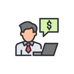 Entrepreneur colored icons, minimalist vector illustration ,simple transparent graphic element .Isolated on white background