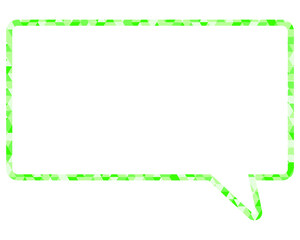 ステンドグラス風吹き出し　三角形模様　四角形