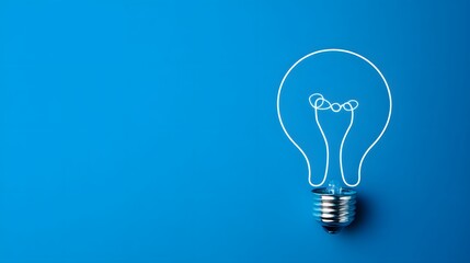 Light Bulb Idea on Blue Background