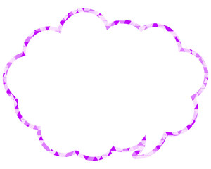ステンドグラス風吹き出し　三角形模様　丸みのある雲形
