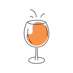 Stylized orange sparkling cocktail clipart