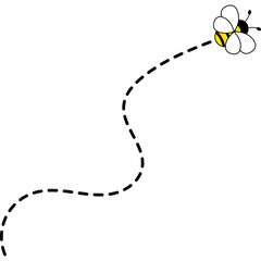Bee with Dotted Line