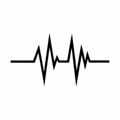 Heartbeat Pulse Silhouette Vector Illustration